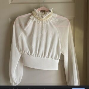 Pearl Choker Blouse by Zara